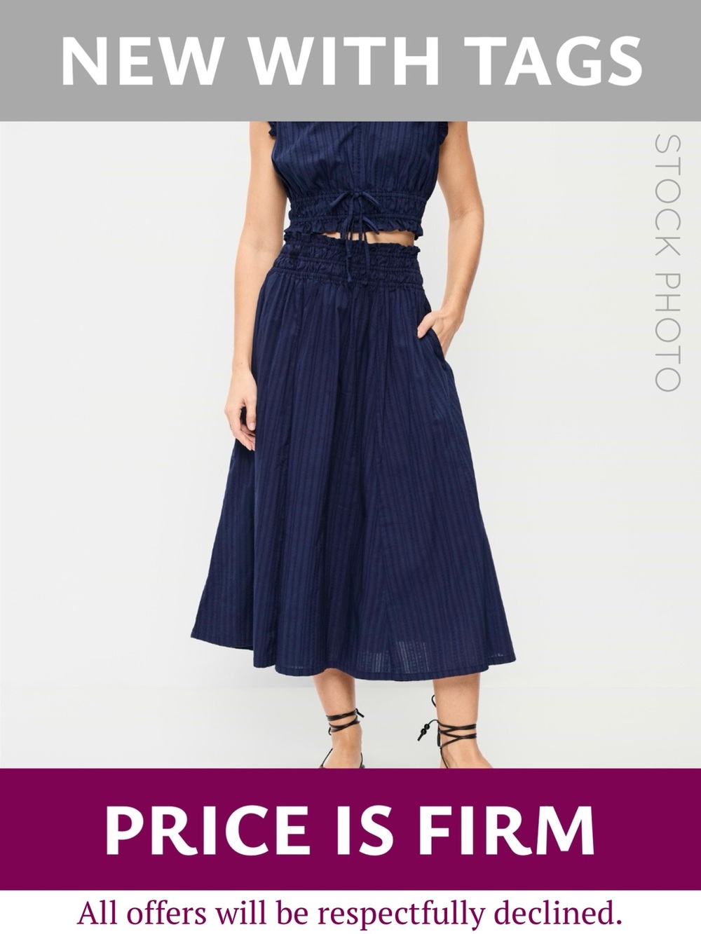 Old Navy Smocked-Waist Midi Skirt